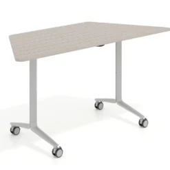 Mesa plegable pivot trapezoidal, estructura aluminio, canto 16cm