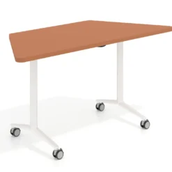 Mesa plegable pivot trapezoidal, estructura blanco, canto 30cm