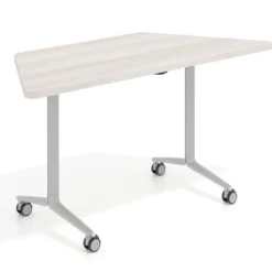 Mesa plegable pivot trapezoidal, estructura aluminio, canto 30cm