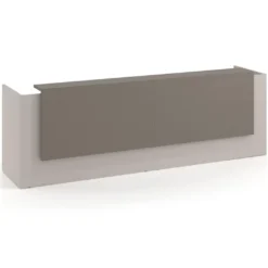 Mostrador doble con doble encimera larga, estructura gris coco