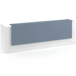 Mostrador doble con doble encimera larga, estructura blanco mate