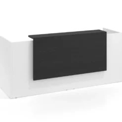 Mostrador doble con encimera larga, estructura blanco mate