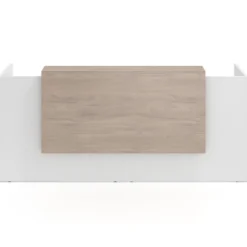 Mostrador doble con encimera larga, estructura blanco mate