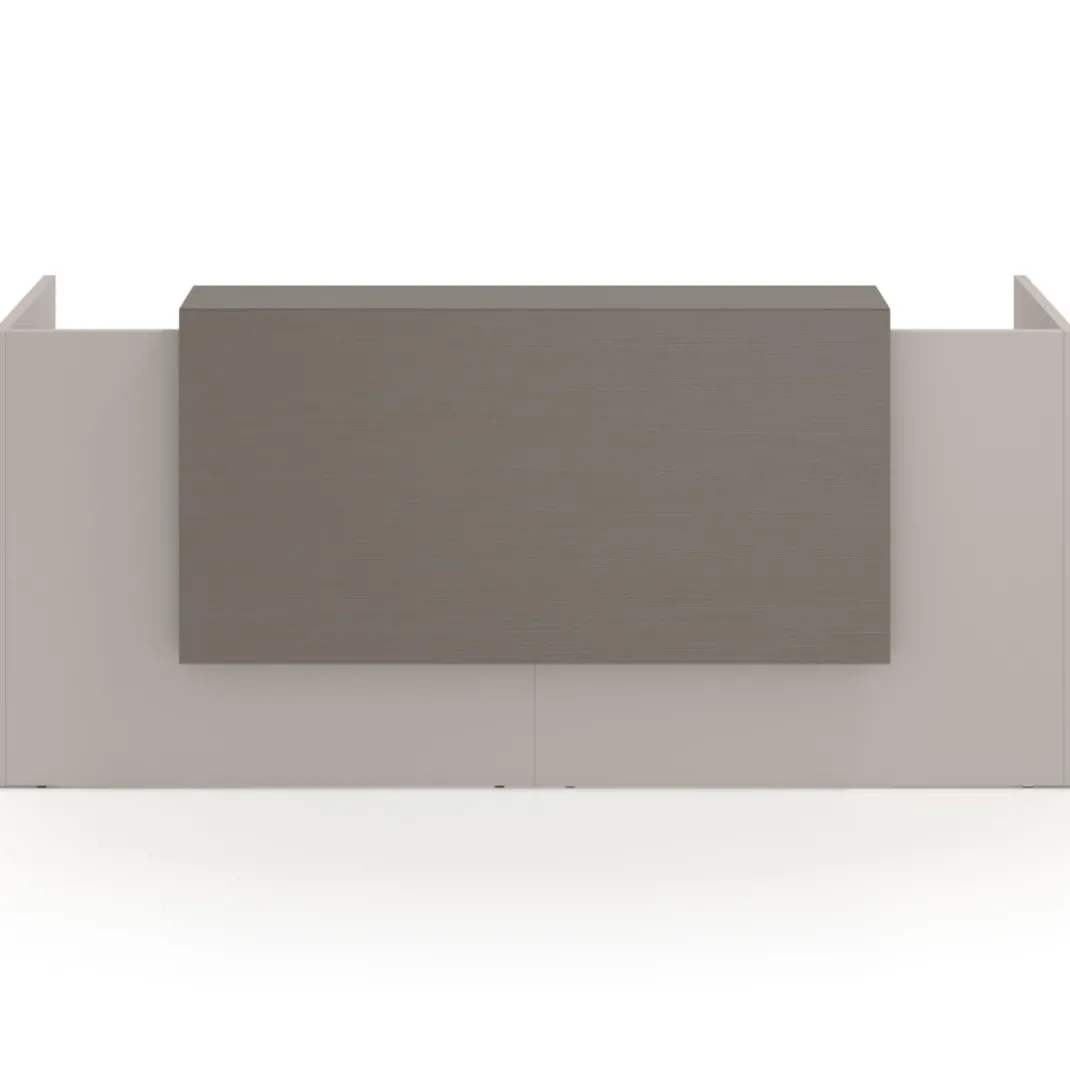 Mostrador doble con encimera larga, estructura gris coco