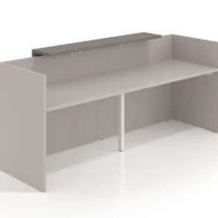 Mostrador doble con encimera larga, estructura blanco mate