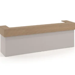 Mostrador doble encimera corta corrida estructura gris coco