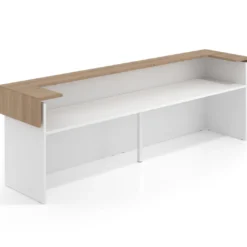 Mostrador doble encimera corta corrida estructura blanco mate