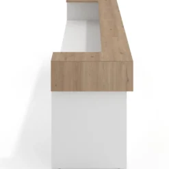 Mostrador doble encimera corta corrida estructura blanco mate