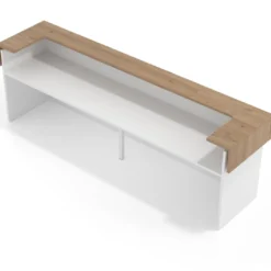 Mostrador doble encimera corta corrida estructura blanco mate