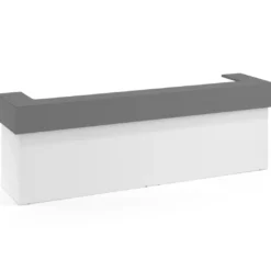 Mostrador doble encimera corta corrida estructura blanco mate