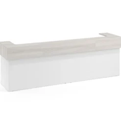 Mostrador doble encimera corta corrida estructura blanco mate