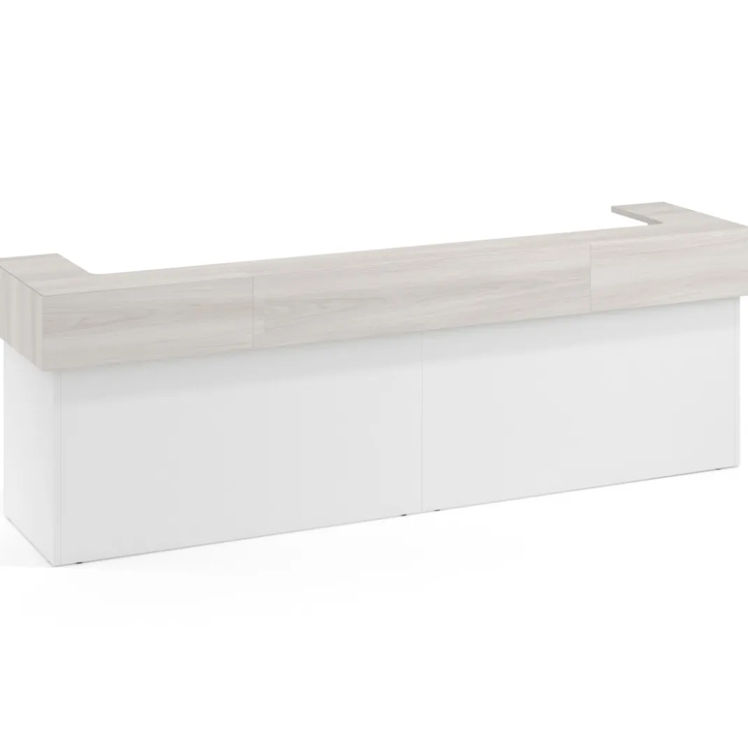 Mostrador doble encimera corta corrida estructura blanco mate
