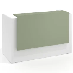 Mostrador individual encimera larga estructura blanco mate