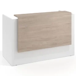 Mostrador individual encimera larga estructura blanco mate