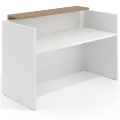 Mostrador individual encimera larga estructura blanco mate
