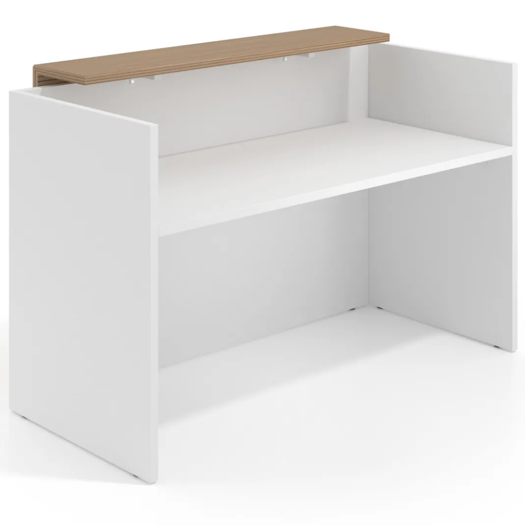 Mostrador individual encimera larga estructura blanco mate