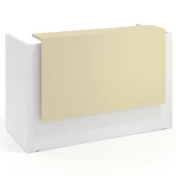 Mostrador individual encimera larga estructura blanco mate