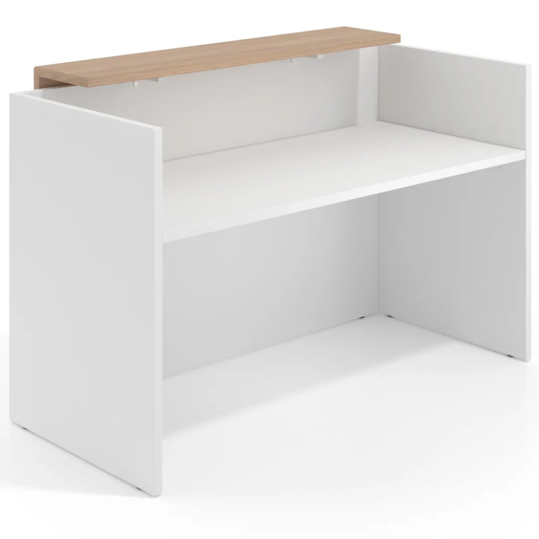 Mostrador individual encimera corta estructura blanco mate