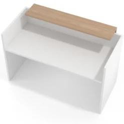 Mostrador individual encimera corta estructura blanco mate