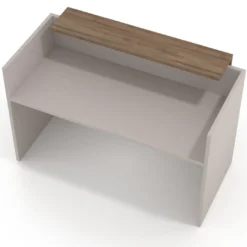 Mostrador individual encimera corta estructura blanco mate