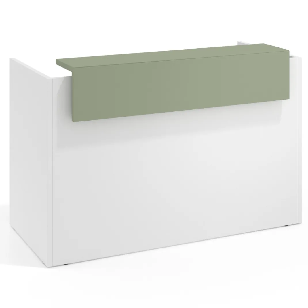 Mostrador individual encimera corta estructura blanco mate