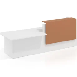 Mostrador inicial con módulo de atención, estructura monocolor