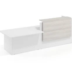 Mostrador inicial con módulo de atención, estructura monocolor