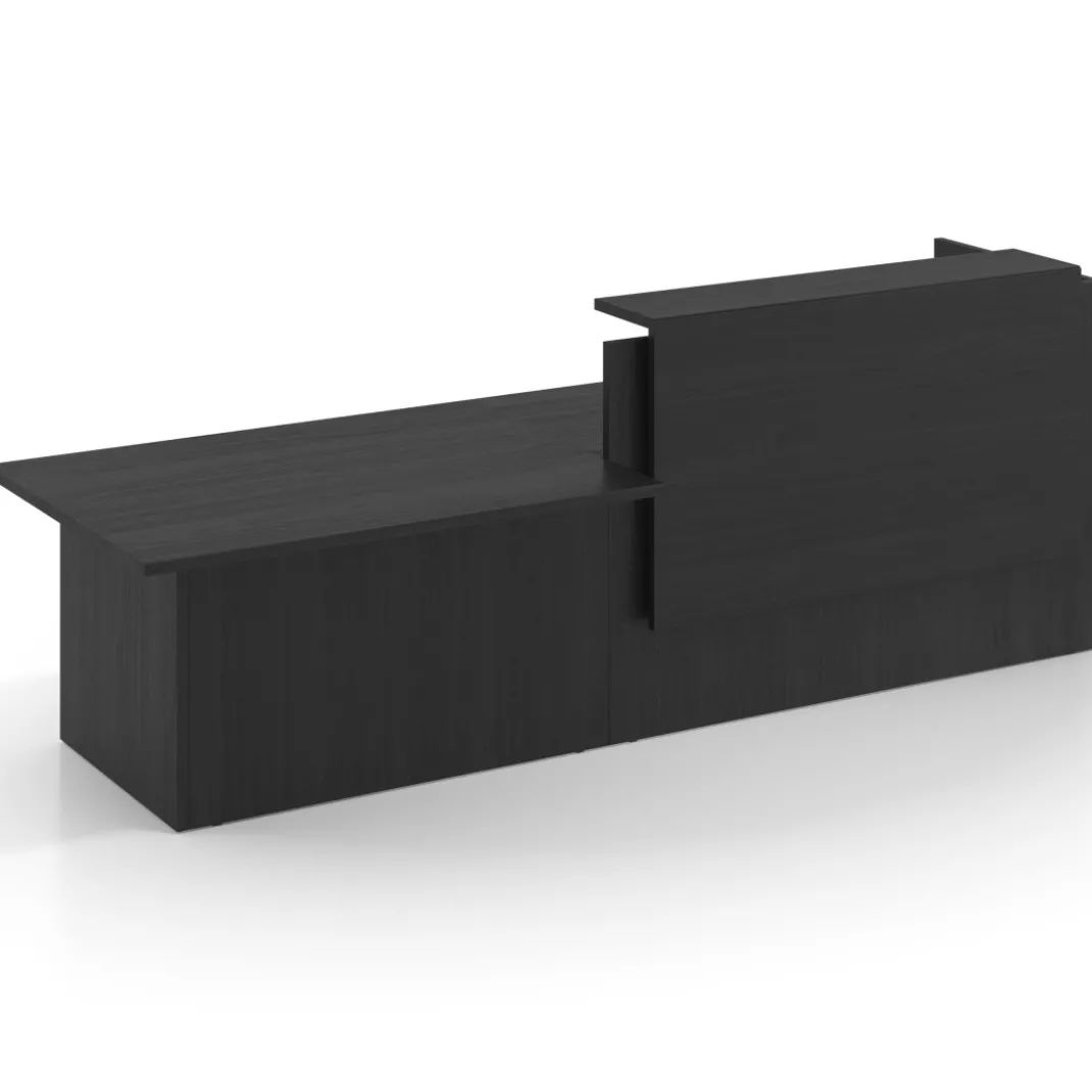 Mostrador inicial con módulo de atención, estructura monocolor