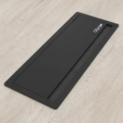 Pasacables con tapa Channel, cierre amortiguado, acabado aluminio