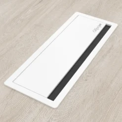Pasacables con tapa Channel, cierre amortiguado, acabado aluminio