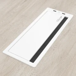 Pasacables con tapa Channel Plus con USB, cierre amortiguado, acabado aluminio