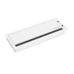 Pasacables con tapa Channel Plus con USB, cierre amortiguado, acabado aluminio