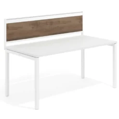 Separador de aluminio Wall para mesa individual en melamina, estructura blanca