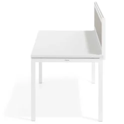 Separador de aluminio Wall para mesa individual en melamina, estructura blanca