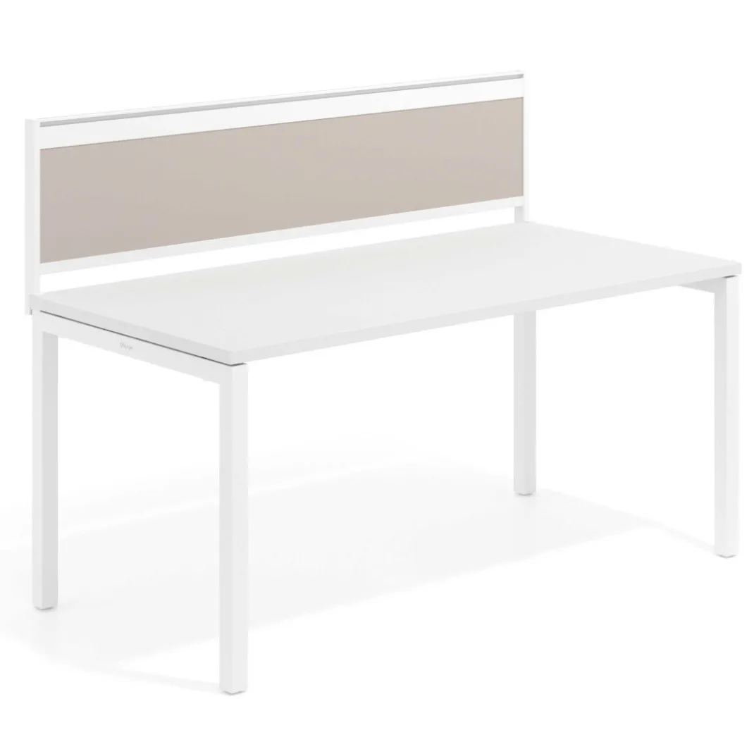 Separador de aluminio Wall para mesa individual en melamina, estructura blanca