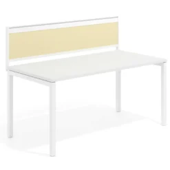Separador de aluminio Wall para mesa individual en melamina, estructura blanca