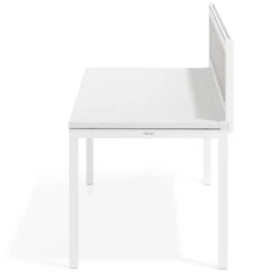 Separador de aluminio Wall para mesa individual en melamina, estructura blanca