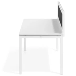 Separador de aluminio Wall para mesa individual en melamina, estructura blanca