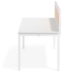 Separador de aluminio Wall para mesa individual en melamina, estructura blanca