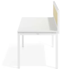 Separador de aluminio Wall para mesa individual en melamina, estructura blanca