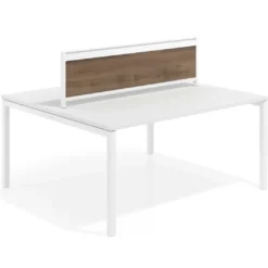 Separador de aluminio Wall para mesa individual en melamina, estructura blanca