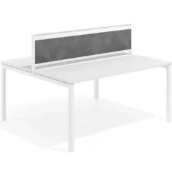 Separador de aluminio Wall para mesa individual en melamina, estructura blanca
