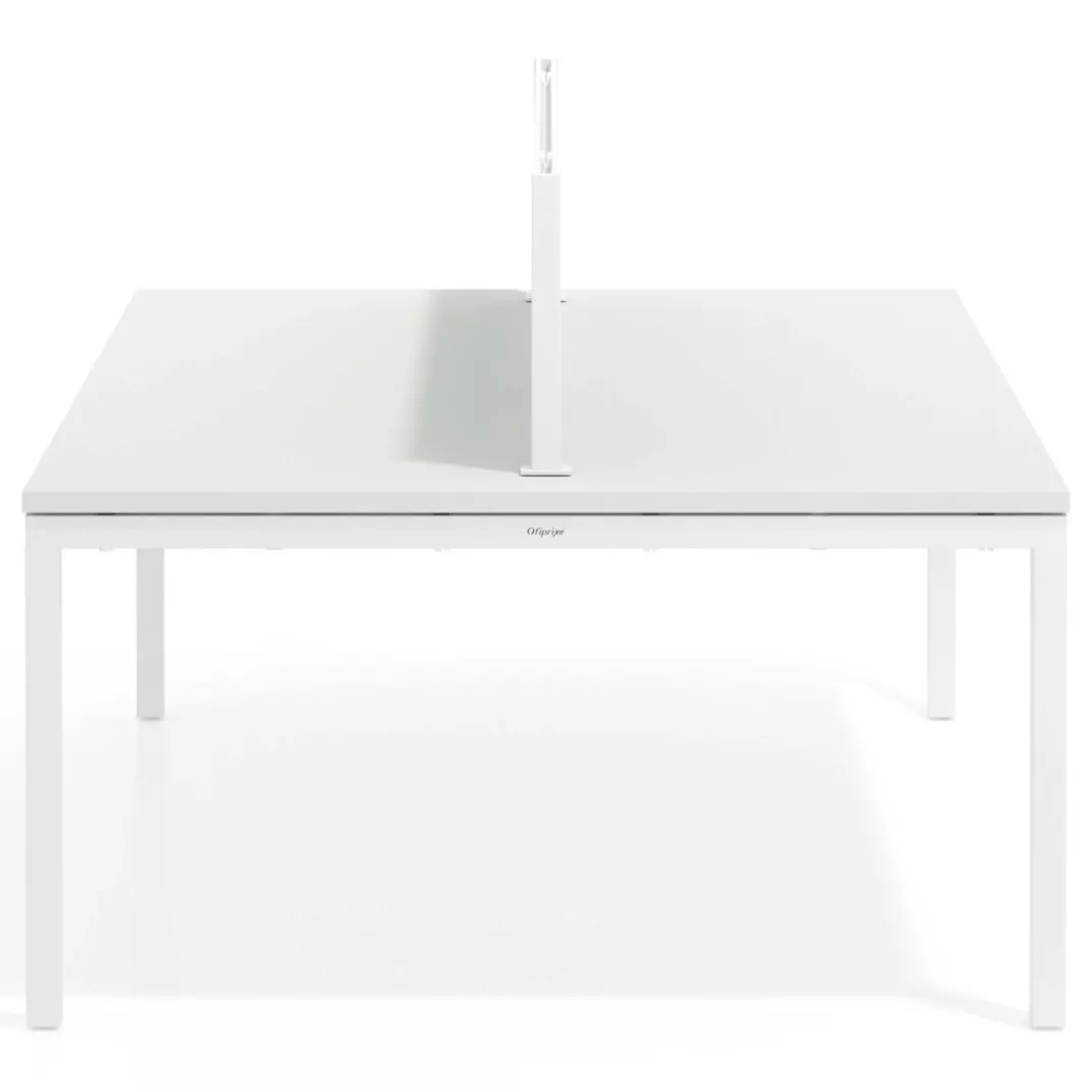 Separador de aluminio Wall para mesa doble coworking en melamina