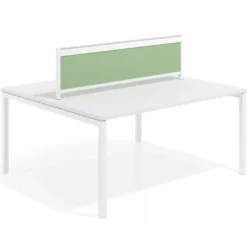 Separador de aluminio Wall para mesa doble coworking en melamina