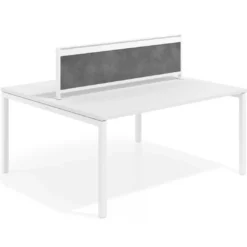 Separador de aluminio Wall para mesa doble coworking en melamina