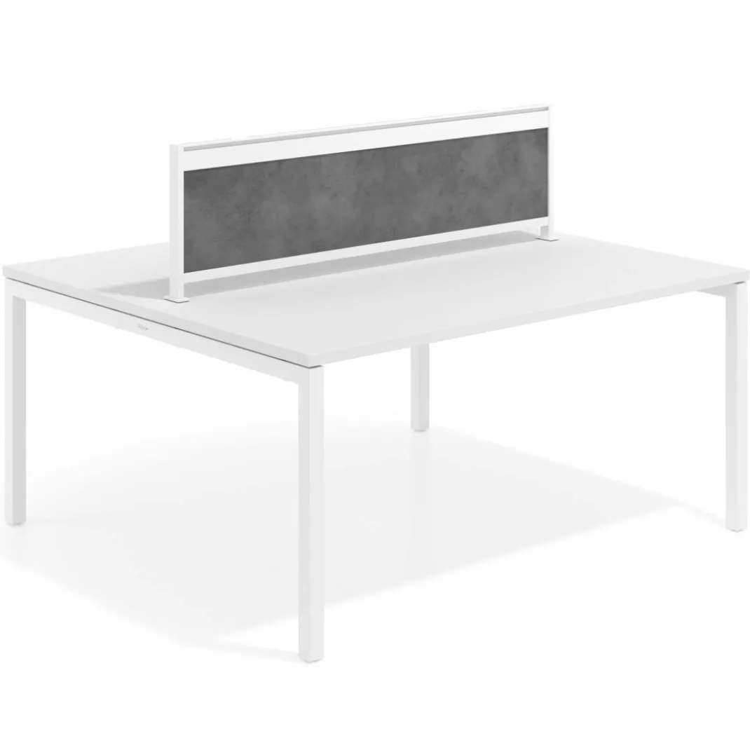 Separador de aluminio Wall para mesa doble coworking en melamina