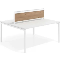 Separador de aluminio Wall para mesa individual en melamina, estructura blanca