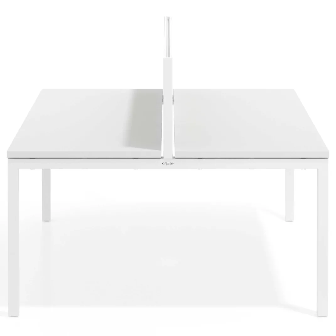 Separador de aluminio Wall para mesa doble coworking en melamina