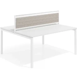 Separador de aluminio Wall para mesa doble coworking en melamina
