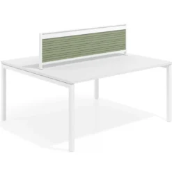 Separador de aluminio Wall para mesa doble coworking en melamina
